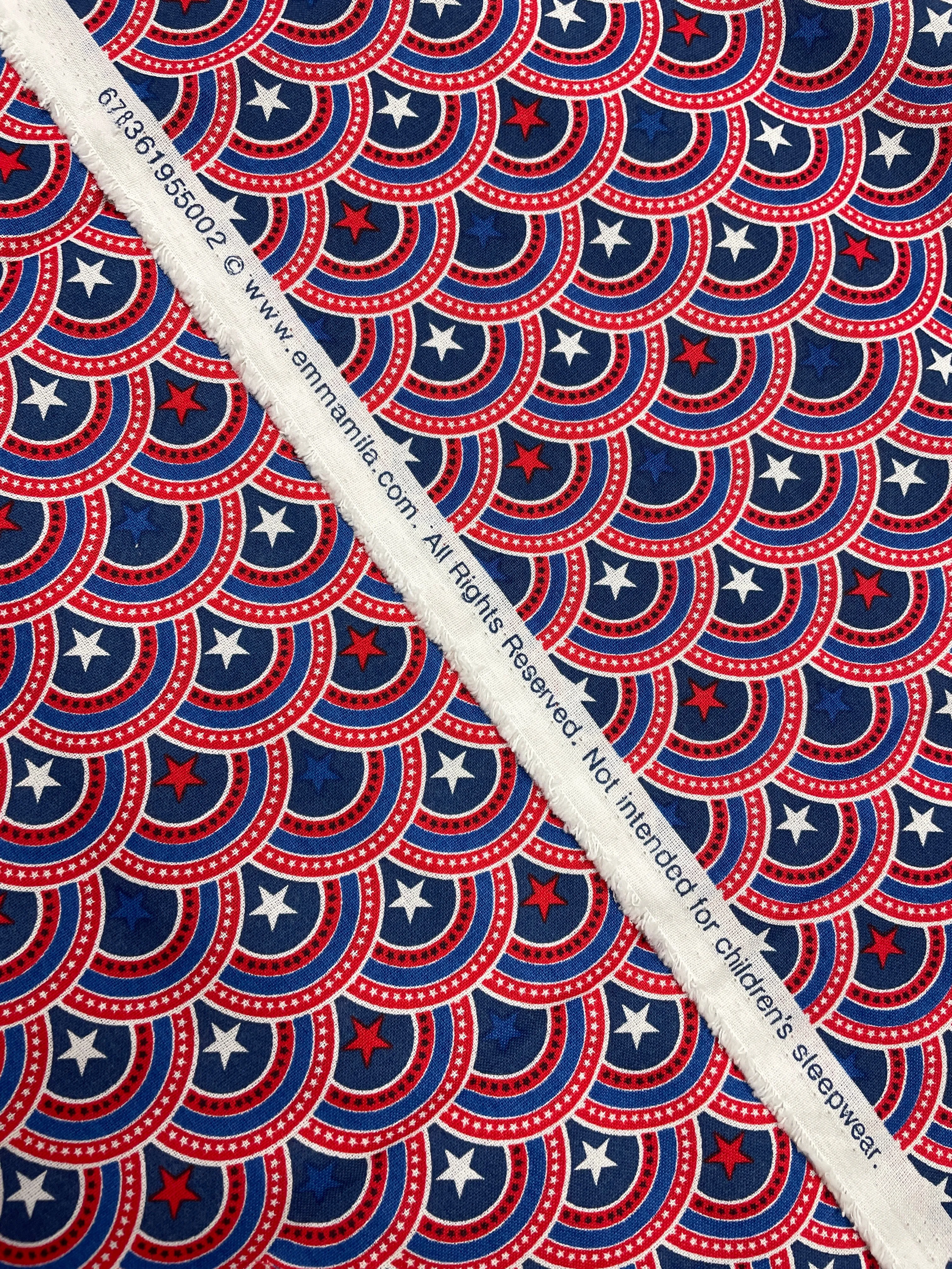 1 3/8 YD Quilting Cotton - Patriotic Swags