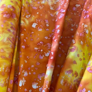 100% Cotton - Batik - Haiti - Orange - £7.50 Per Metre - Sold by Half Metre