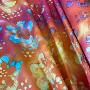 100% Cotton - Batik - Jamaica Sunset - Orange - £7.50 Per Metre - Sold by Half Metre