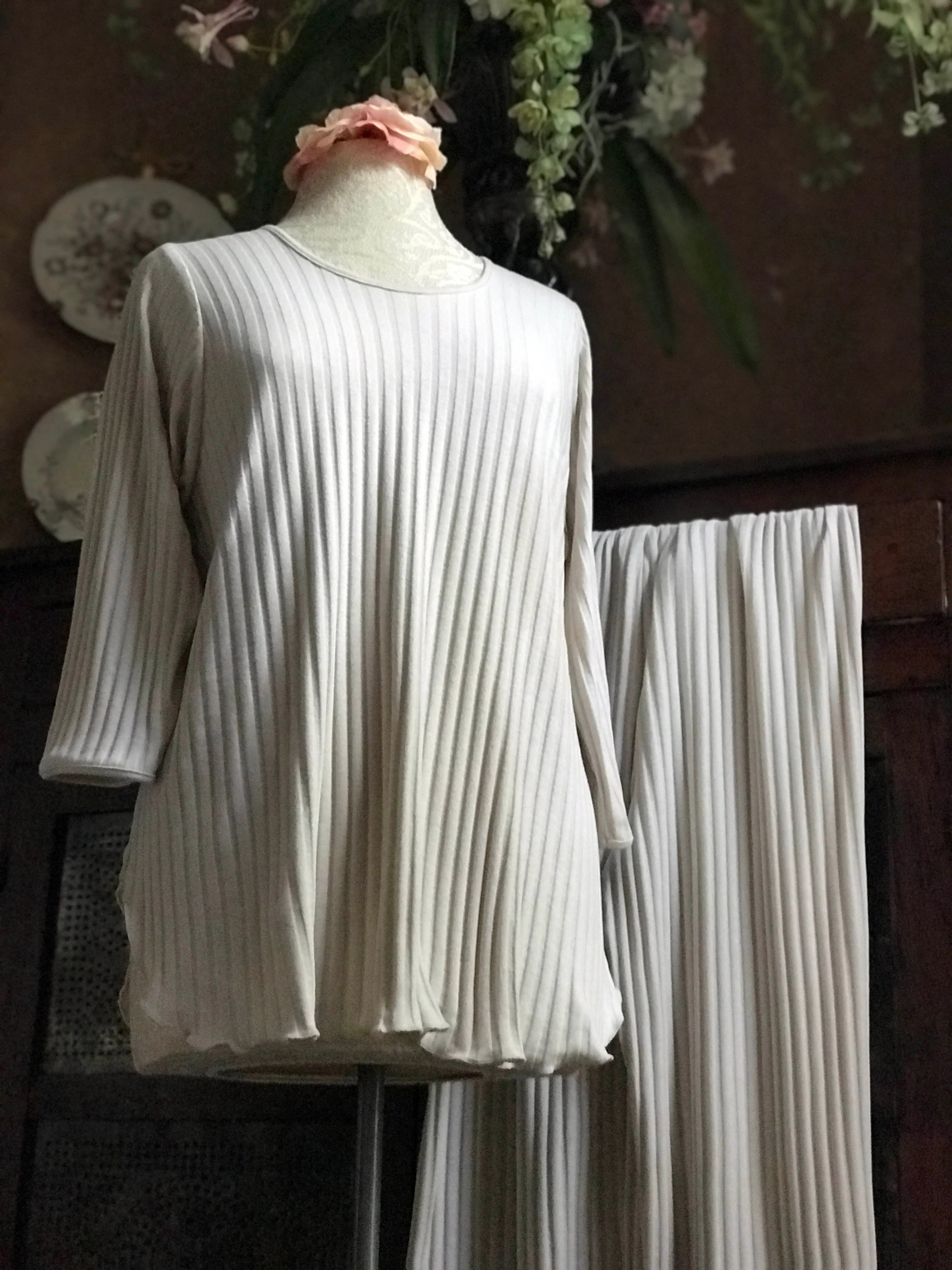 3/4 Sleeve Long Top & Palazzos Shadow Stripe Collection