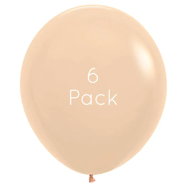 45cm Giant Pastel Matte Malibu Peach Balloon - 6 Pkt