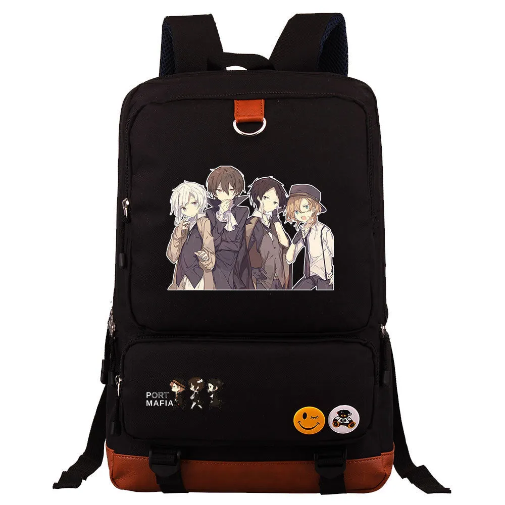 Anime Riman Wenhao Stray Dogs Printed Youth Student Schoolbag Men's and Women's Backpack Travel Bag