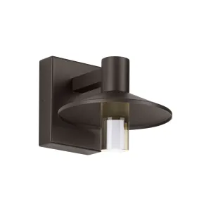 Ash 8 In. LED Lo-Output Outdoor Wall Sconce 515 Lumens 3000K Button Photocontrol Bronze Finish Clear Cylinder