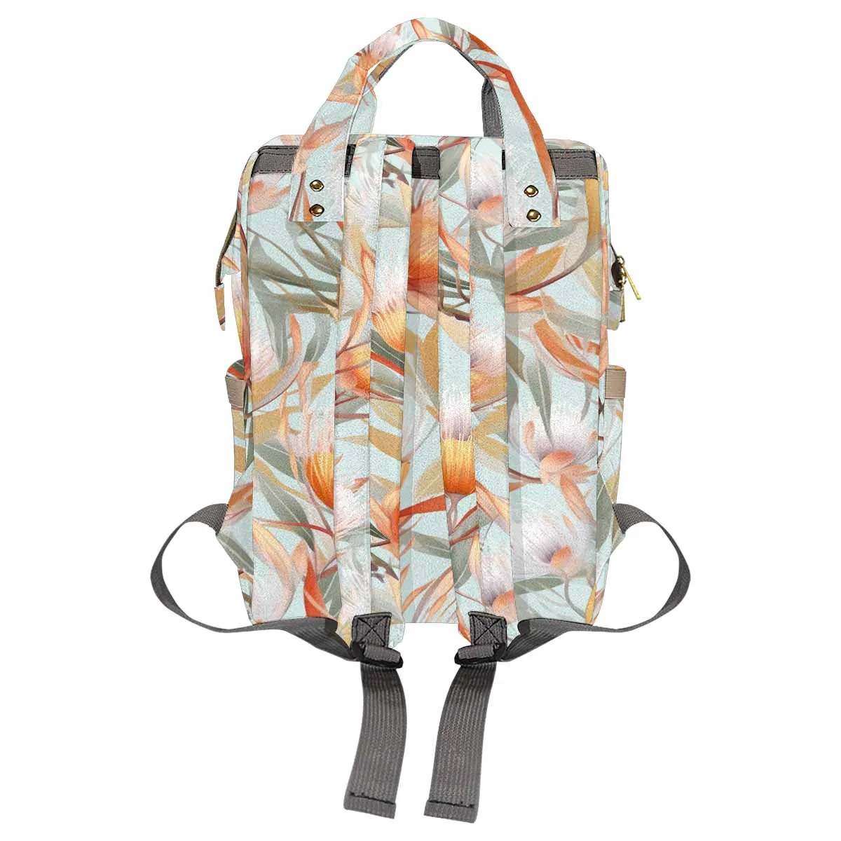 Australian Floral Green Diaper Bag Backpack