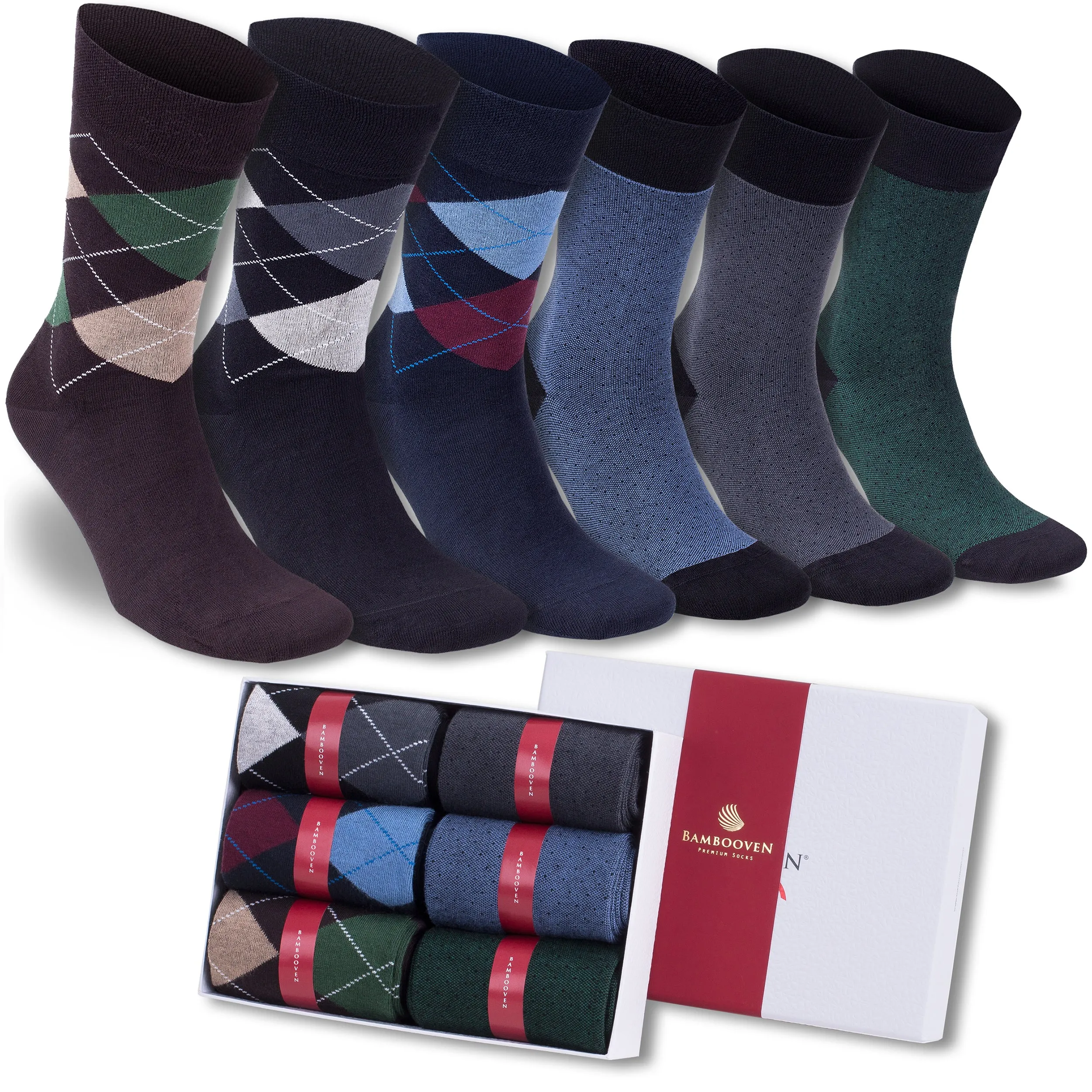 Bambooven Men’s Dress & Trouser Socks – Odor-Free Bamboo (6 Pairs) 624