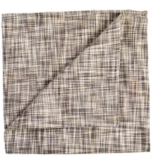 Brown Cotton/Linen Blend Pocket Square