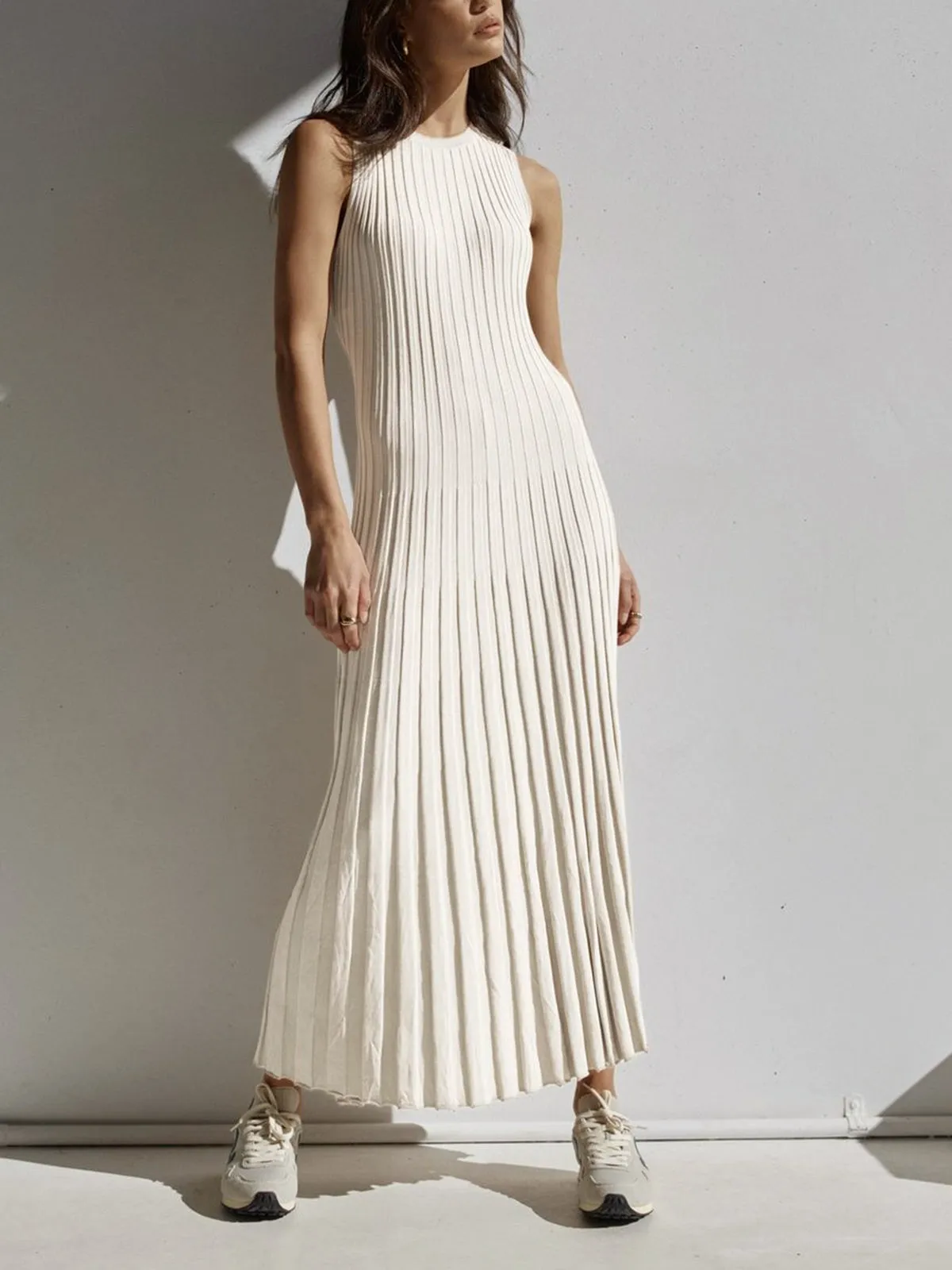 Camille Knit Graceful Pleat Maxi Dress