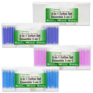 Cotton Set-Cotton Pads,Cotton Swabs & Cotton Balls