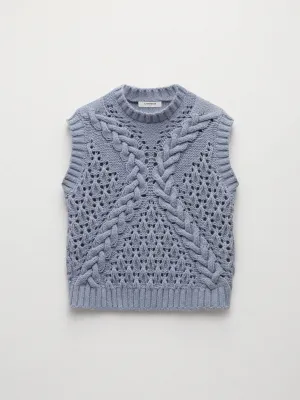 Crochet Cable Graceful Knit Sweater Vest