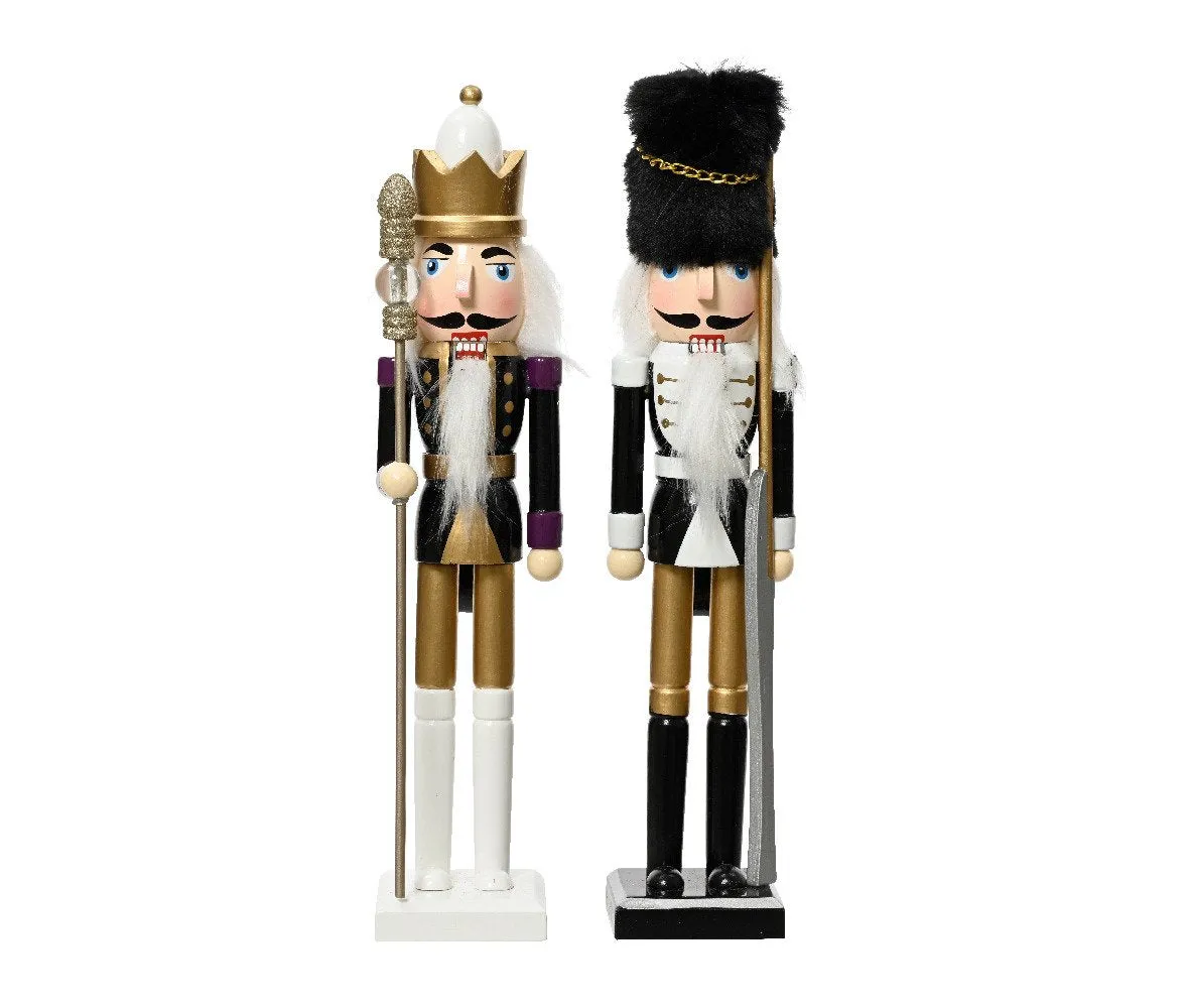 Decoris Firwood Nutcracker 25cm - Black and Gold