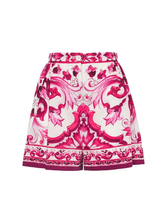 Dolce&amp;Gabbana   Carretto print cotton mini shorts 