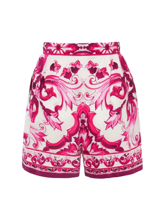 Dolce&amp;Gabbana   Carretto print cotton mini shorts 