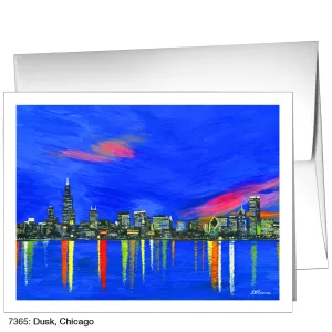 Dusk, Chicago, Greeting Card (7365)