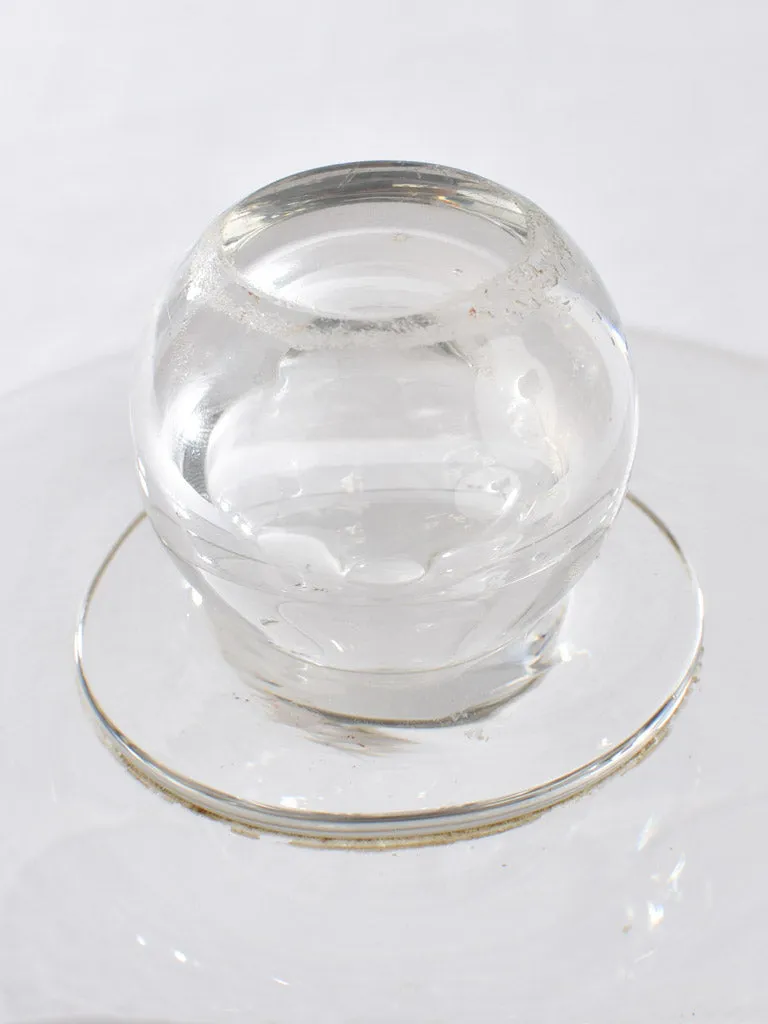 Early-20th-century patisserie blown glass dome 8¾"