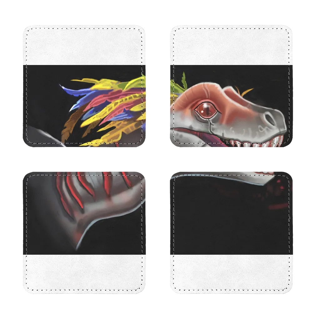 Feathered Raptor Sublimation Coasters Pack of Four