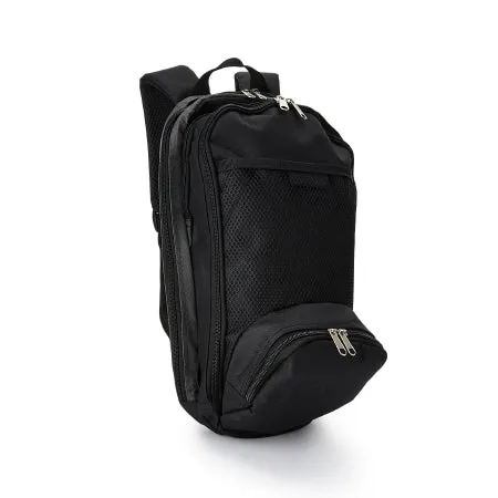 Feeding Pump Backpack Black, Pump Pocket, Outside View Window, Solution Wrap, Support Straps, 2 X 9 X 15 Inch - McKesson Brand Mfr# MJ1000