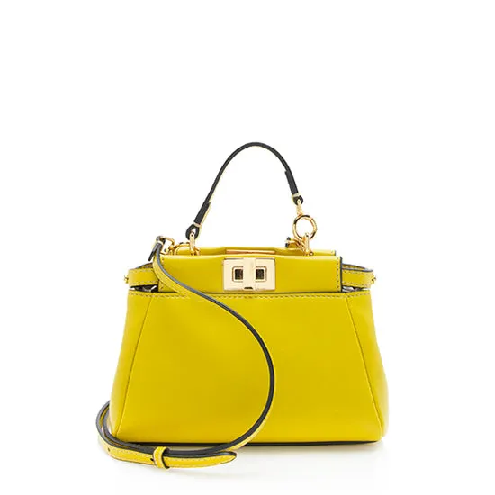 Fendi Nappa Leather Peekaboo Micro Shoulder Bag (SHF-18345)