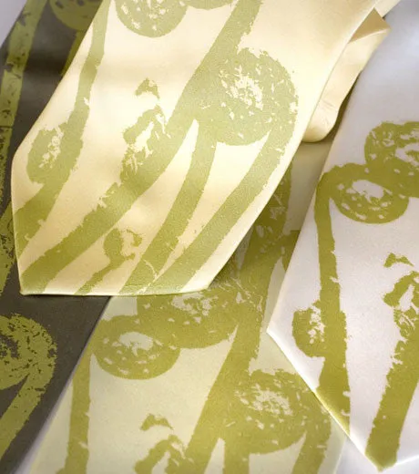 Fiddleheads Silk Necktie