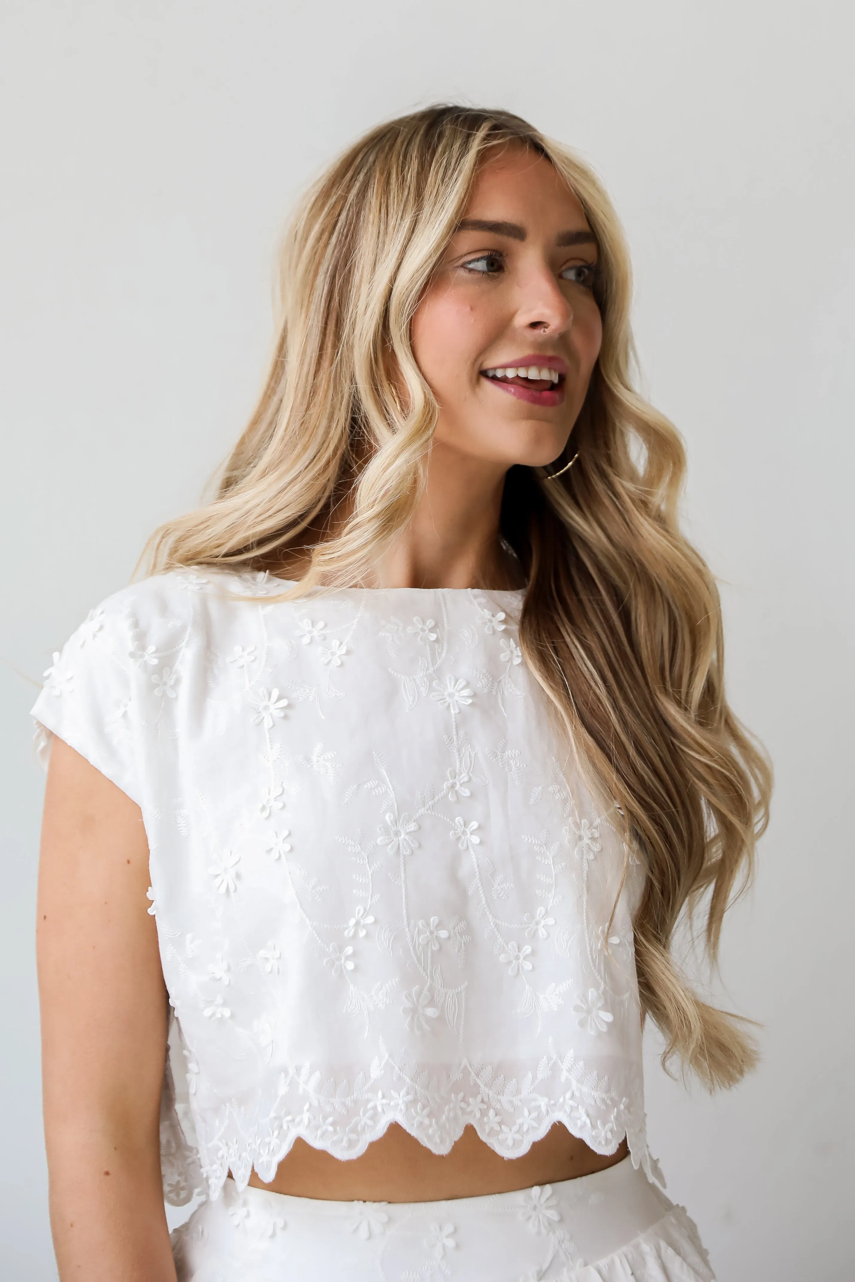 FINAL SALE - Graceful Entrance White Floral Blouse