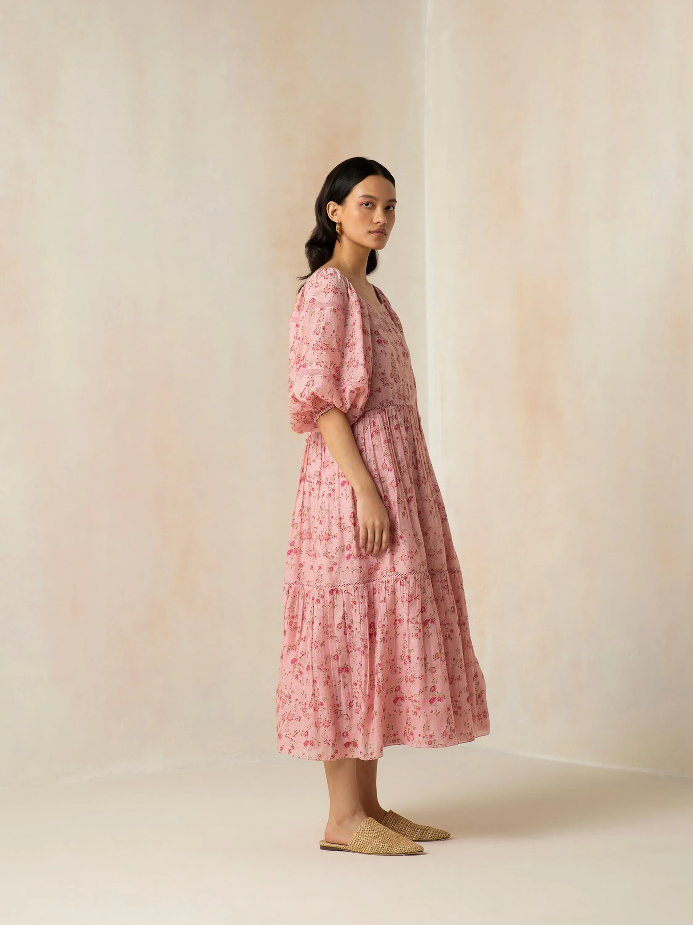 Flamingo Peasant Maxi Dress