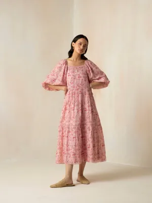 Flamingo Peasant Maxi Dress