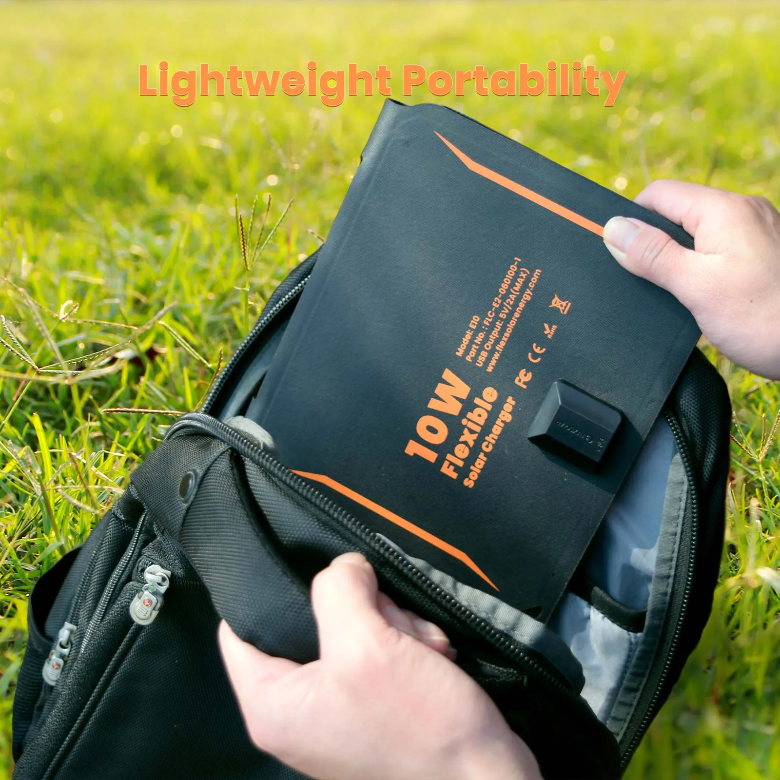 FlexSolar® E10 Portable USB Solar Charger | 5V/2A 10W