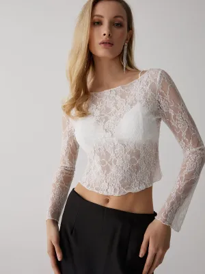 Floral Lace Graceful See Through Top