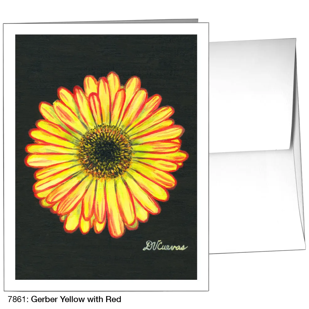 Gerber Yellow With Red, Greeting Card (7861)