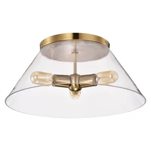 GLASS DOVER 3 LIGHT LARGE FLUSH