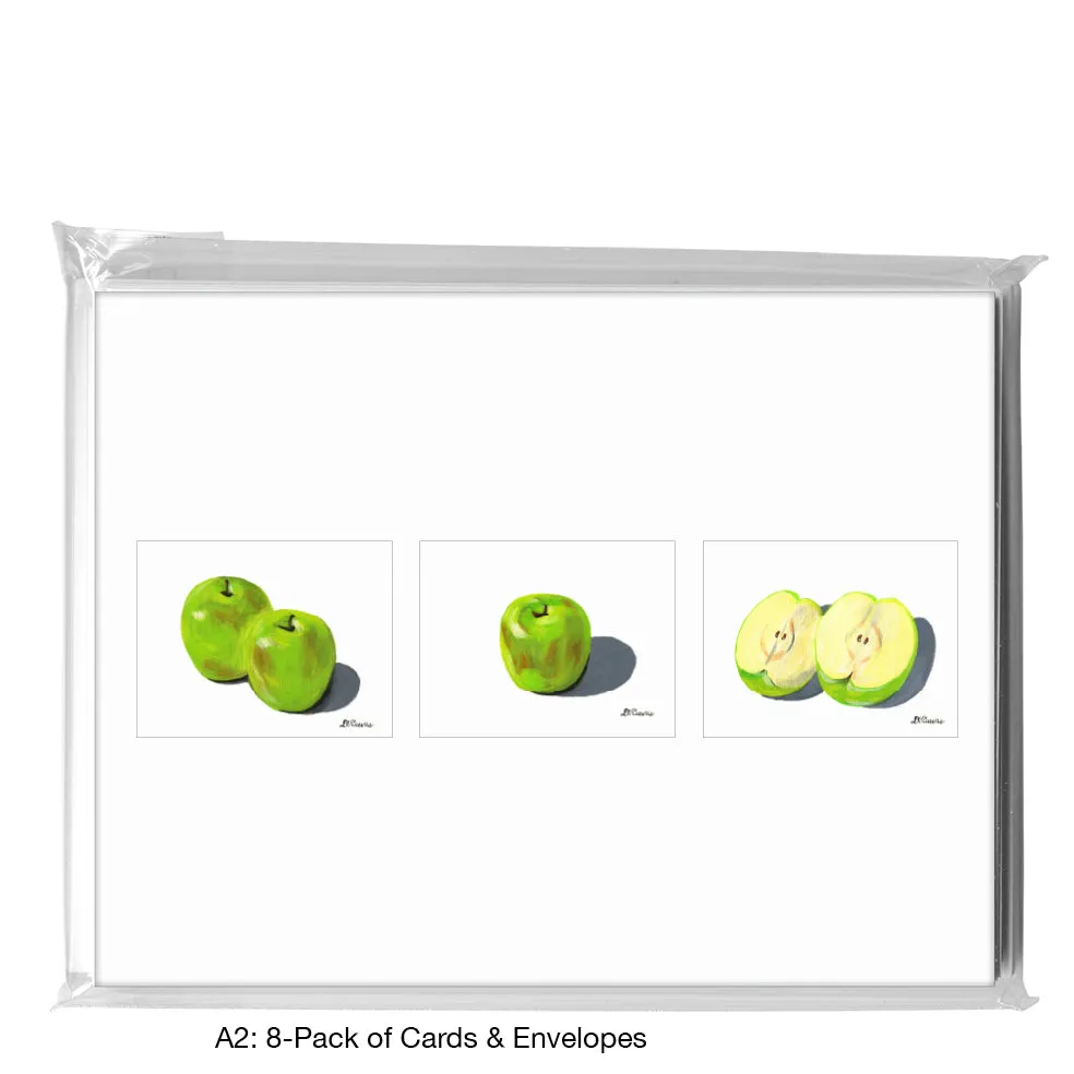 Green Apples Trio 1, Greeting Card (7485)