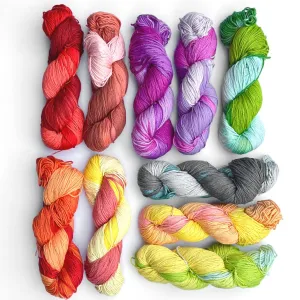 Hand Dyed Cotton Yarn Multi-Colored | DK Weight 100 Grams, 200 Yards, 4 Ply