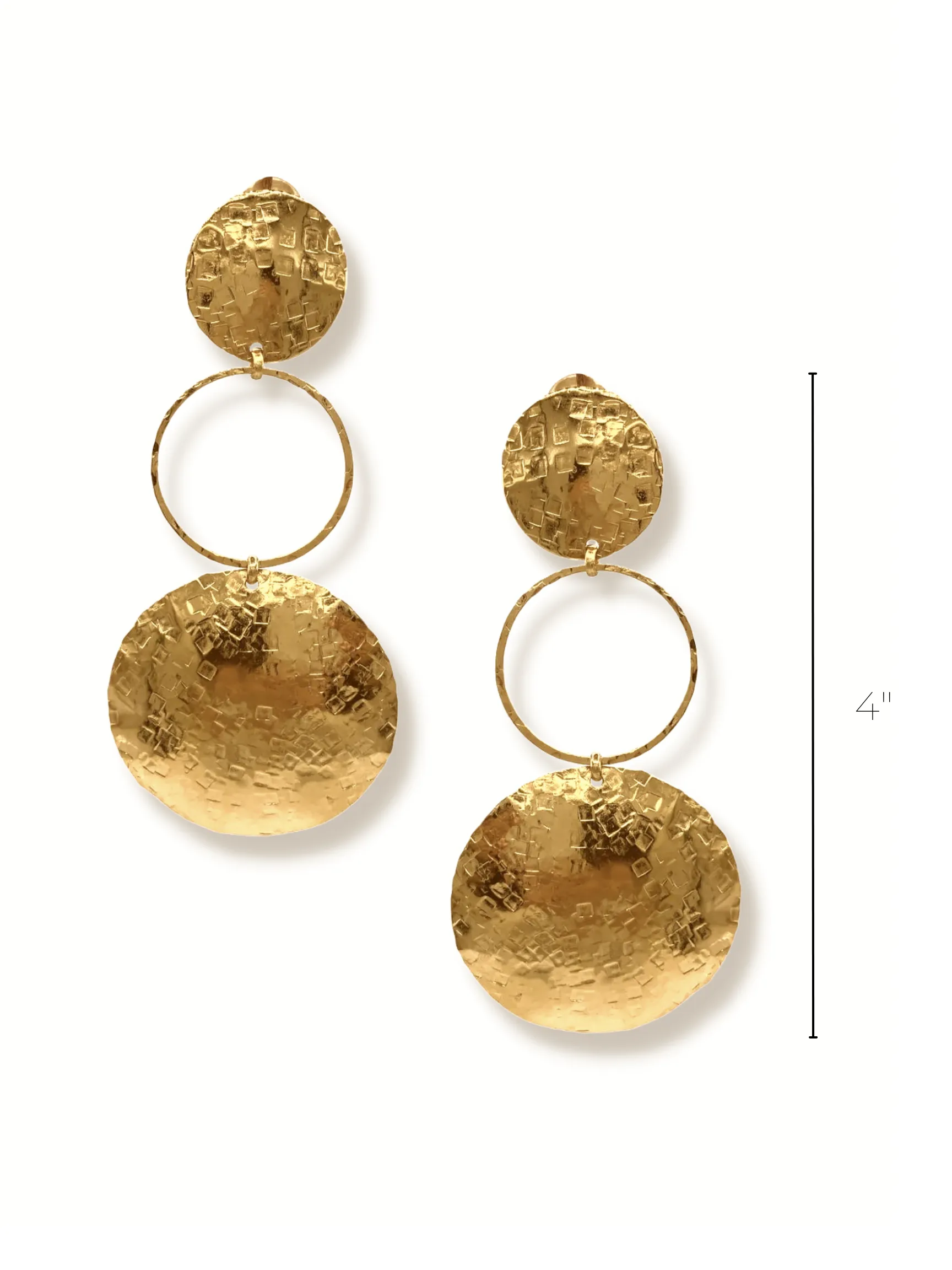 Hera Textured Clip On Earrings