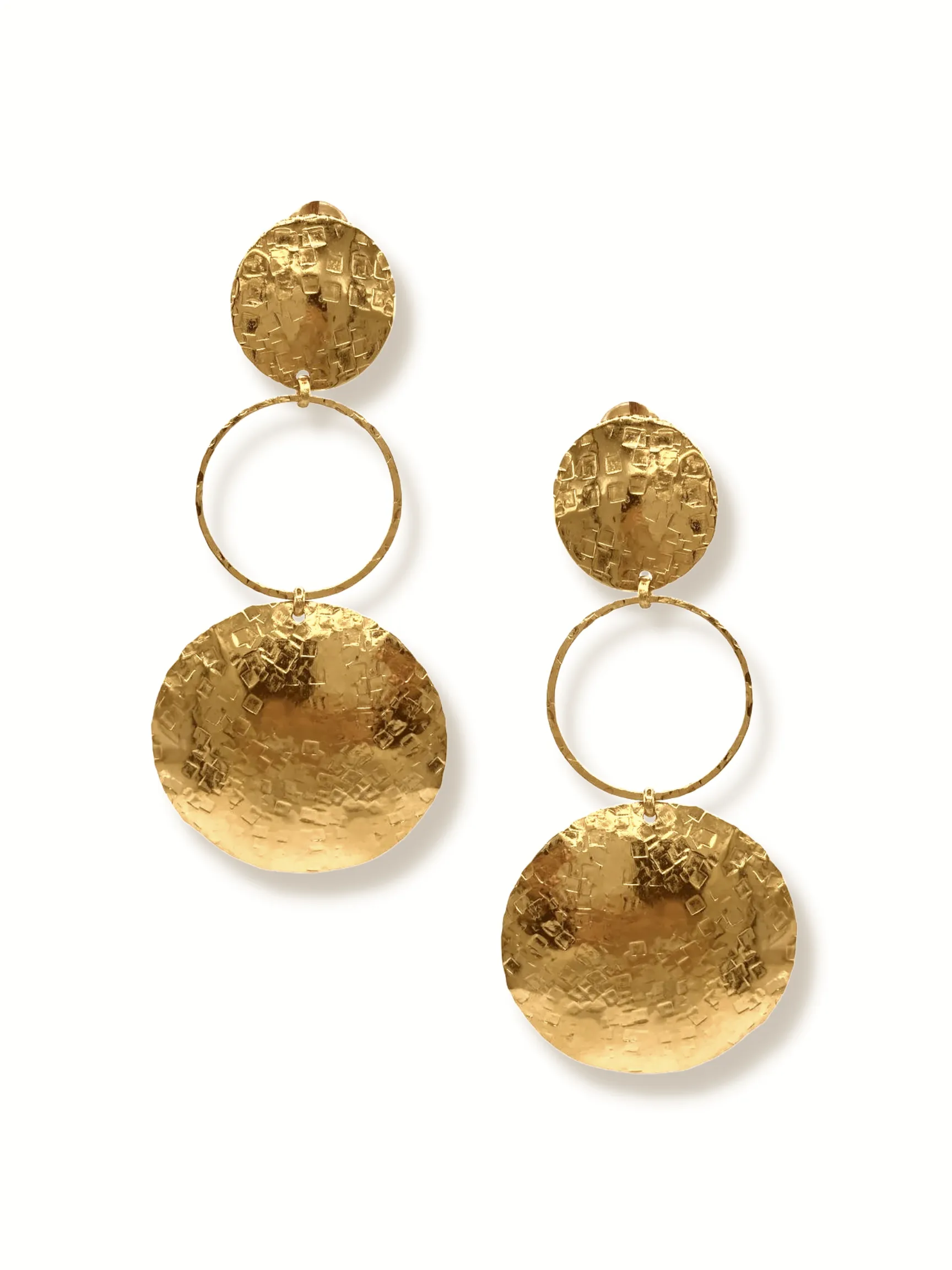 Hera Textured Clip On Earrings