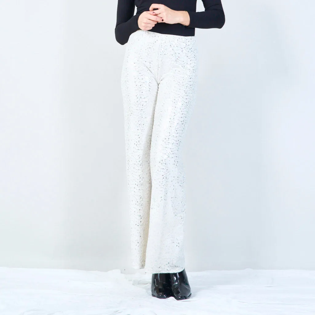 High-waisted sequin flare pants wholesale