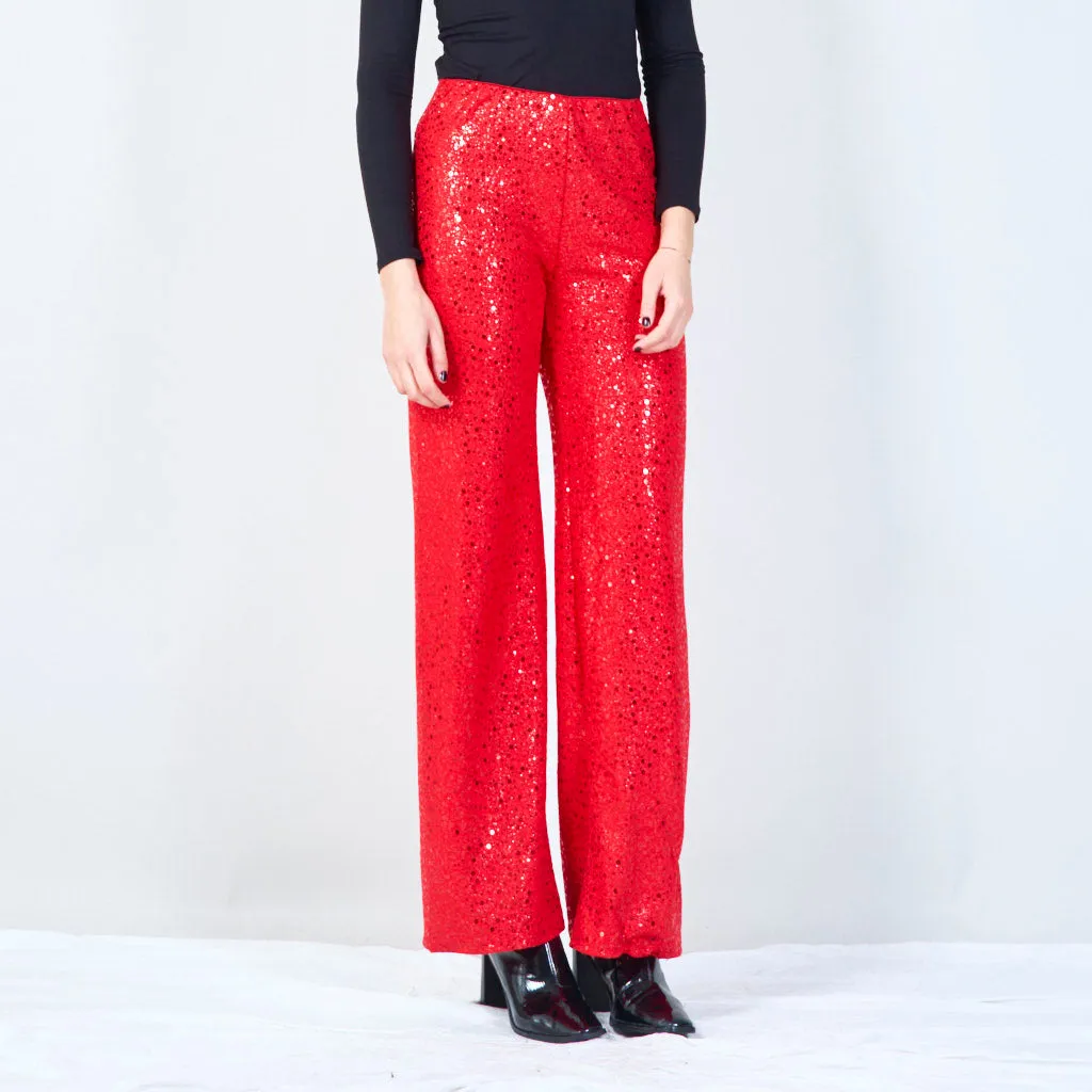 High-waisted sequin flare pants wholesale