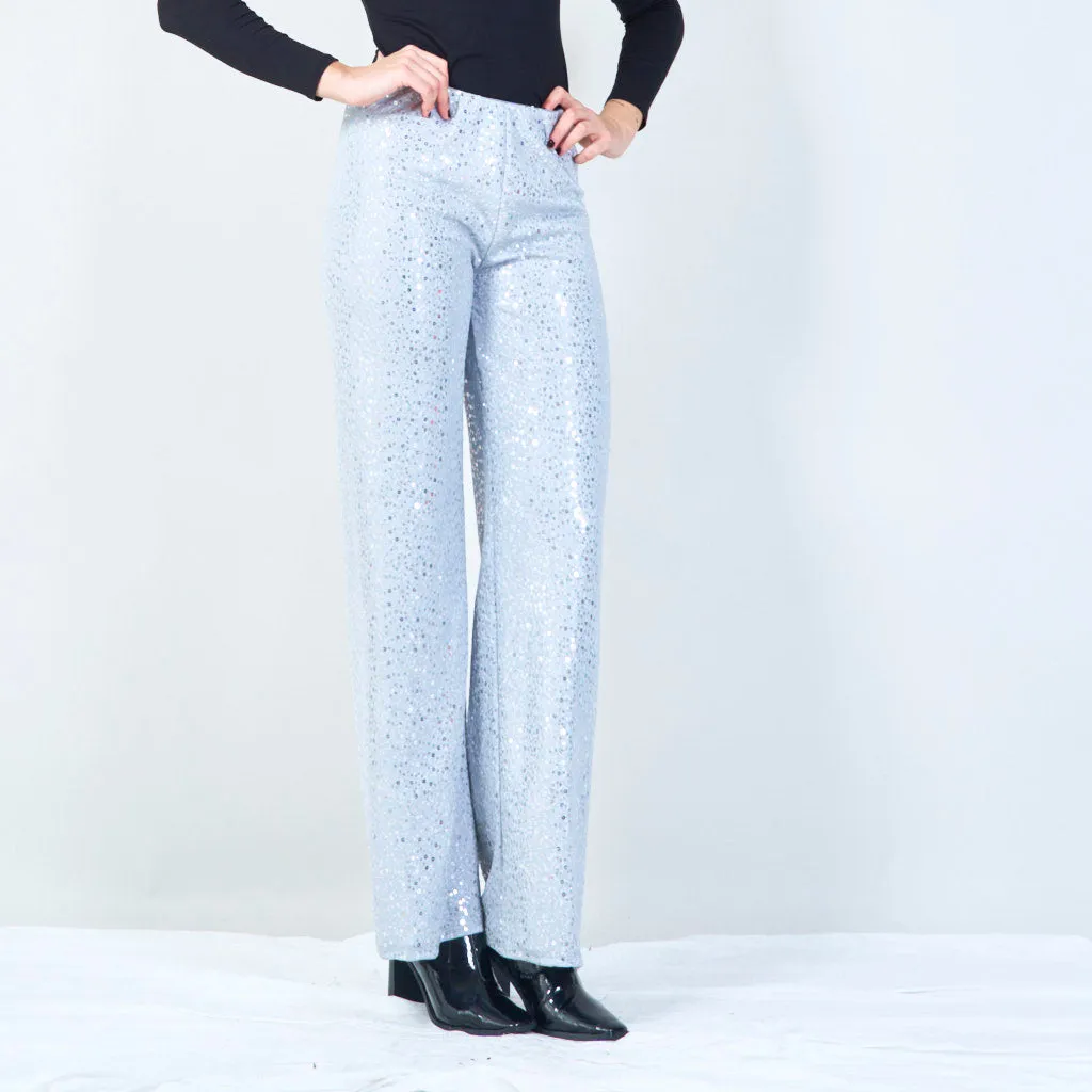 High-waisted sequin flare pants wholesale