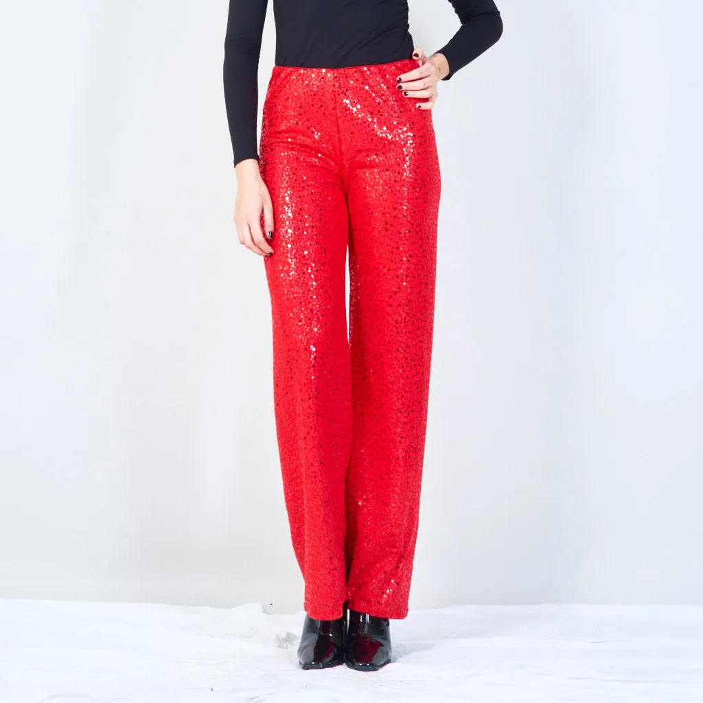 High-waisted sequin flare pants wholesale