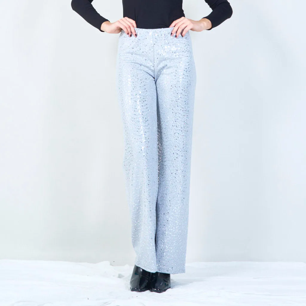 High-waisted sequin flare pants wholesale