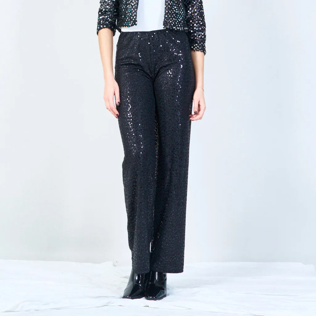 High-waisted sequin flare pants wholesale