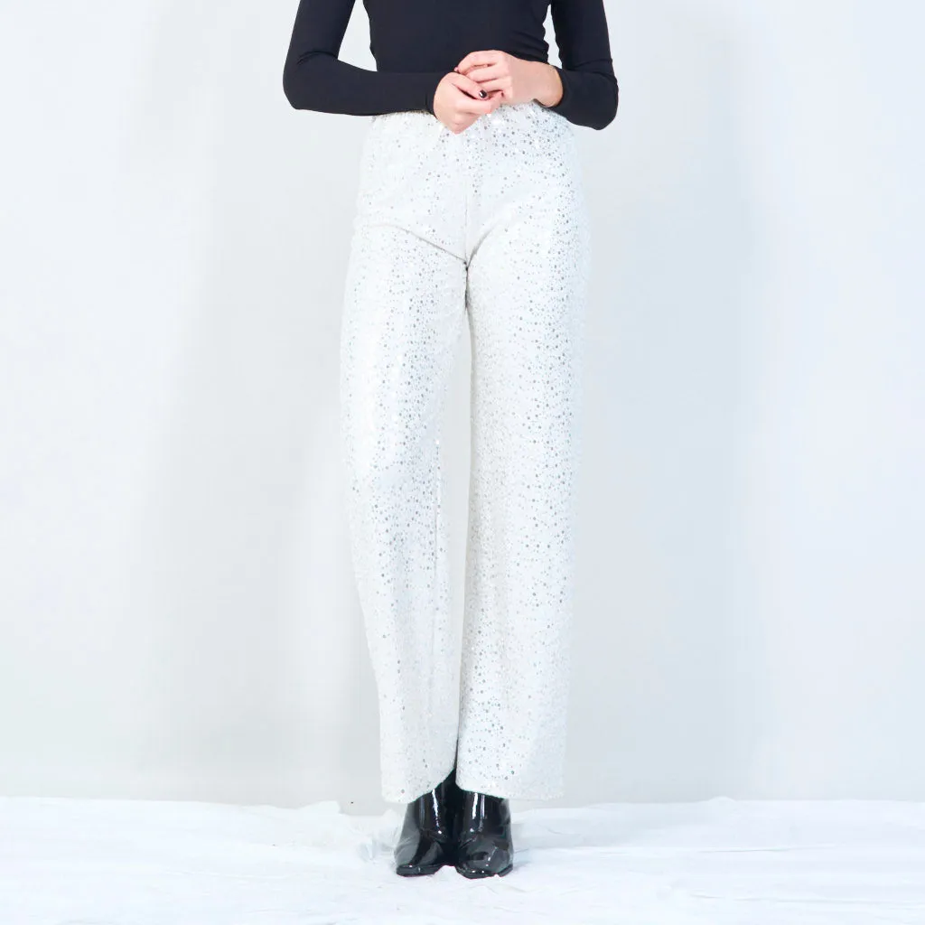 High-waisted sequin flare pants wholesale