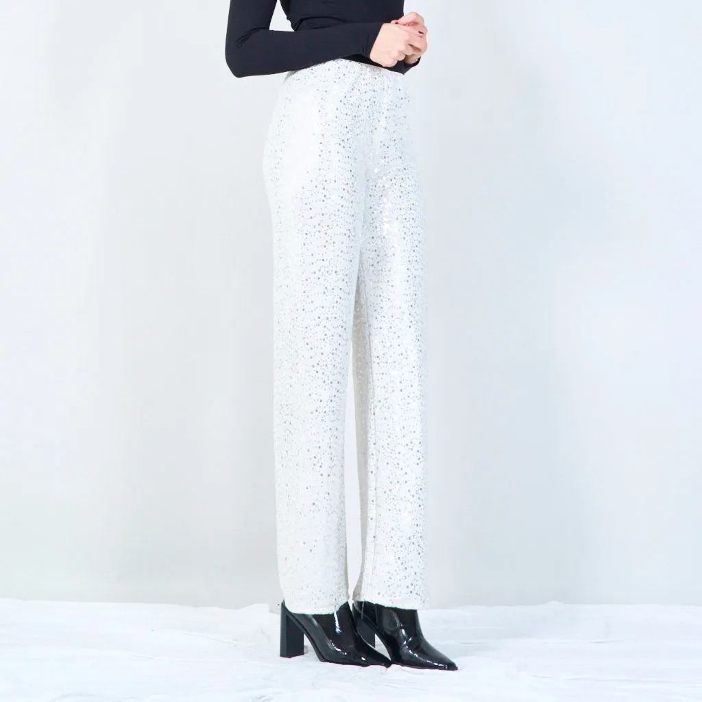 High-waisted sequin flare pants wholesale