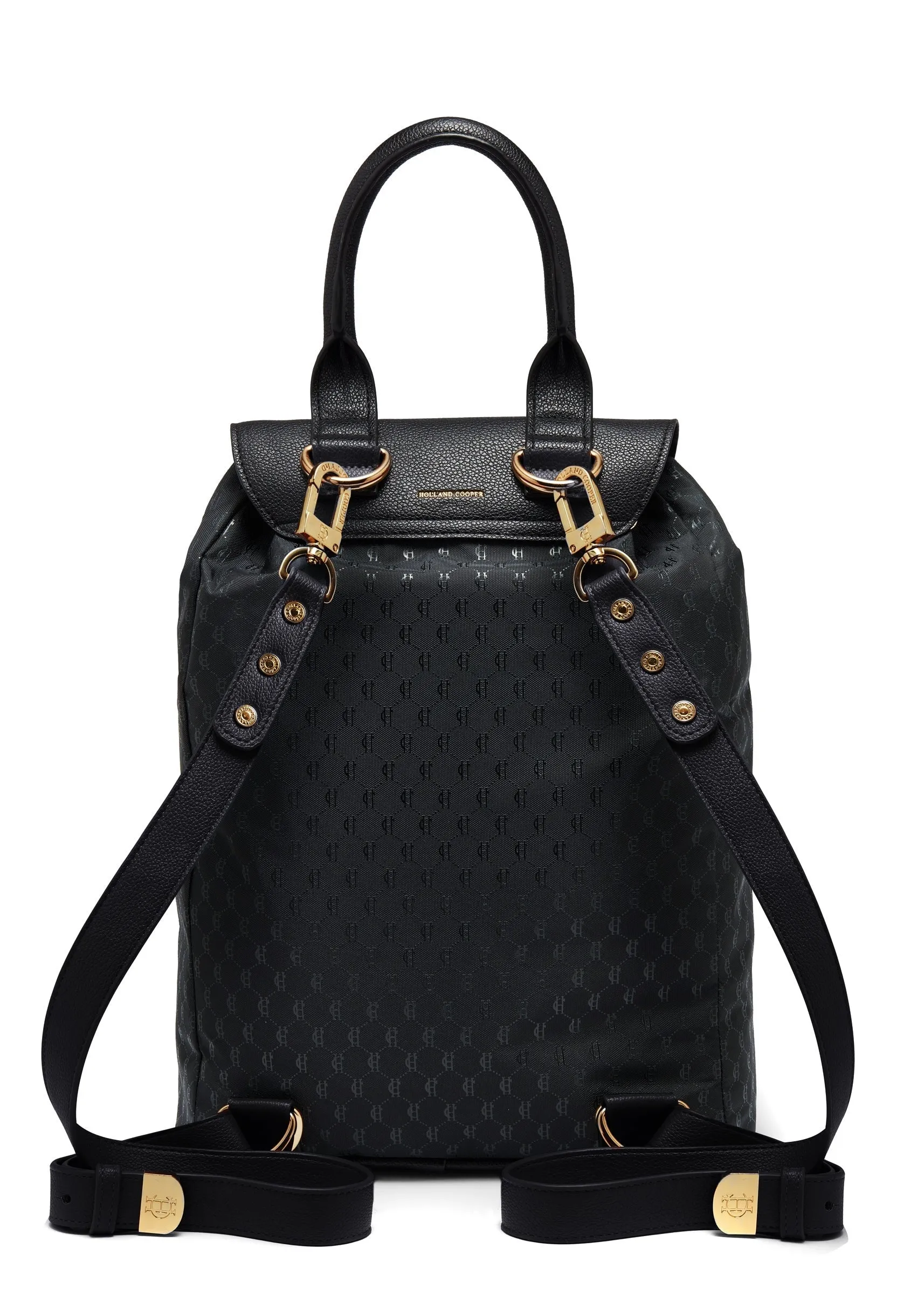 Holland Cooper Regency Monogram Backpack in Black