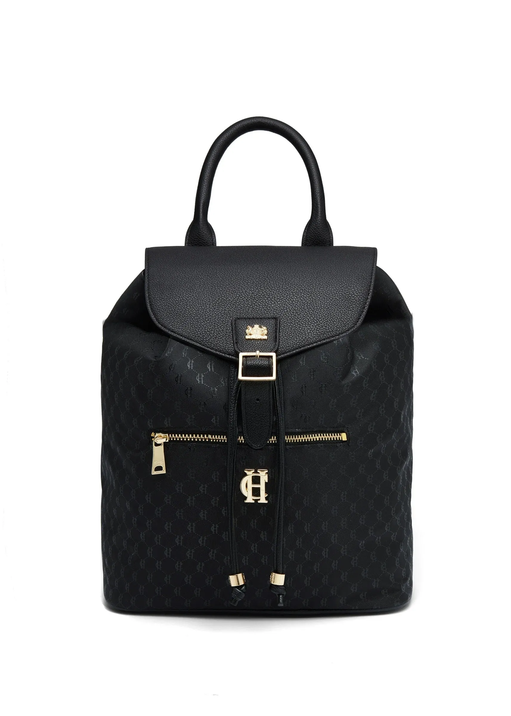 Holland Cooper Regency Monogram Backpack in Black