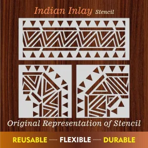 Indian Inlay(furniture and fabric) Reusable Stencil For Canvas And Wall Painting.ID #461