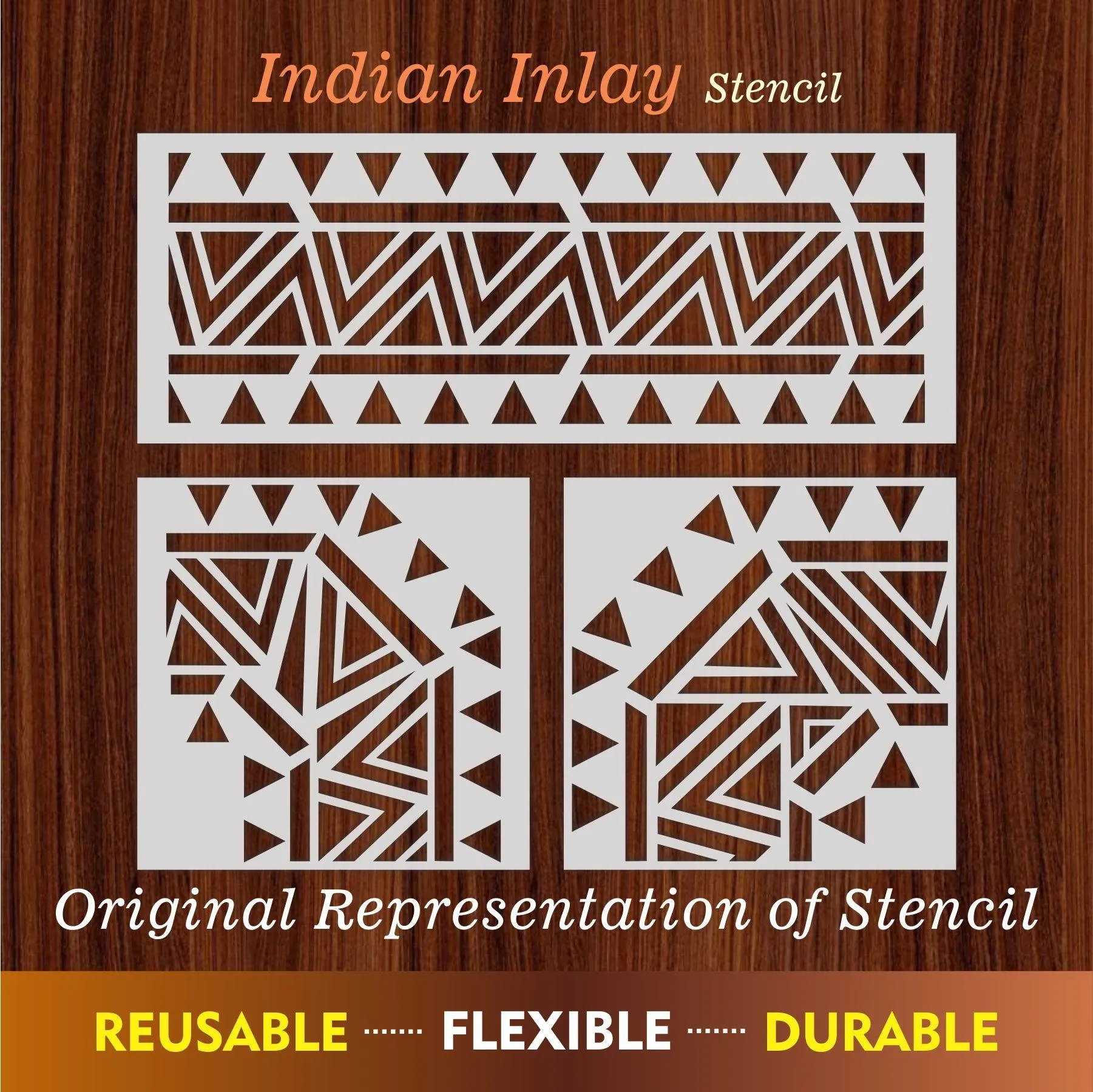 Indian Inlay(furniture and fabric) Reusable Stencil For Canvas And Wall Painting.ID #461