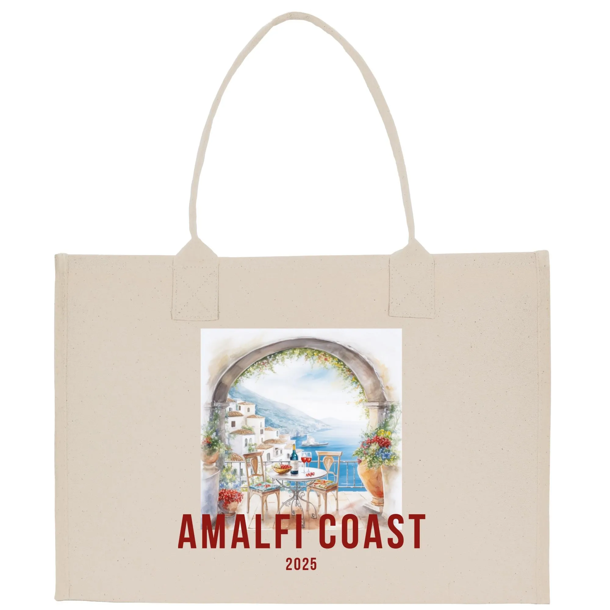 Italy Cotton Canvas Travel Tote Bag Rome Landmarks Tote Rome Traveler Tote Bag Amalfi Coast Italy Souvenir Gift Italy Lover Gift (TRVT1003)