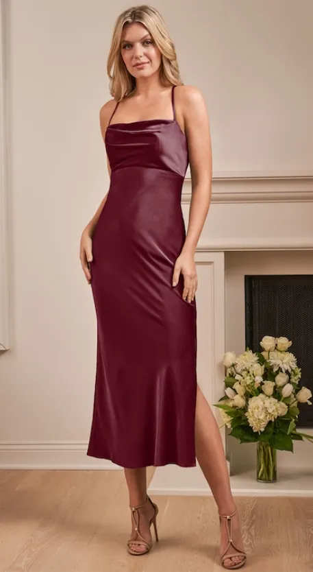 Jasmine B243074 Graceful Charmeuse Sheath Mini Dress