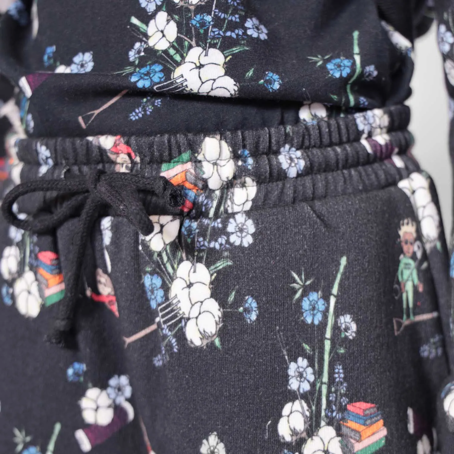 Joggingbroek voor jongens en meisjes in zwarte print