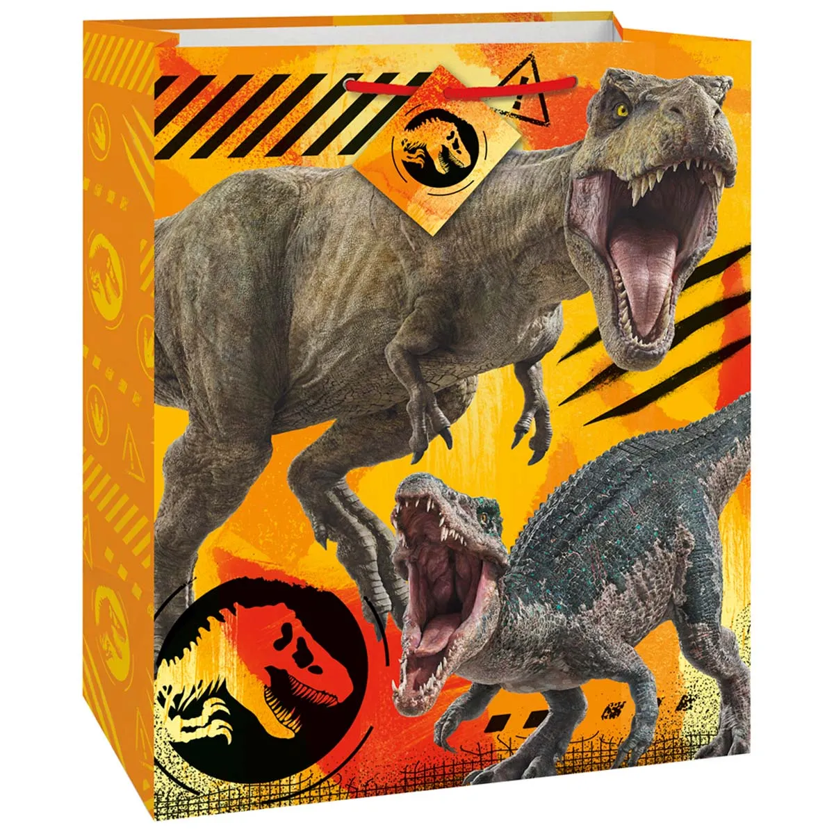 Jurassic World Large Gift Paper Bag with Dinosaurs, 12.5 x 10.5 Inches