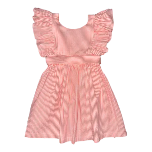 Kaki Ruffle Dress – Carolina Coral Seersucker